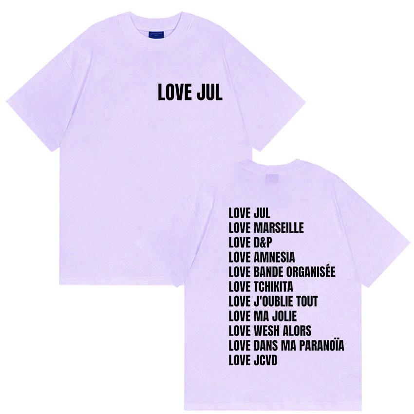 Love Jul France Rapper 2025 Album Print T Shirt Men Women Vintage Fashion Short Sleeve T-shirts Casual Oversized Cotton T-shirt