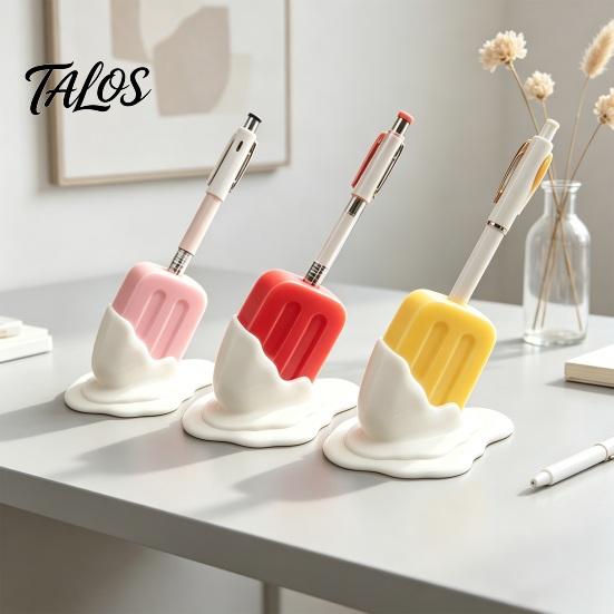 Funny Desk Accessories Cute Melting Popsicle Pen Holder, Unique Decorative Stationery Organizer, Novelty Container Durable PLA for Office And