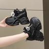 Fashion 10CM Women's Mesh Dad Shoes Thick Bottom Platform Sneakers New 2025 Summer Casual High Heel Sport Shoes Breathable Pearl Loafers