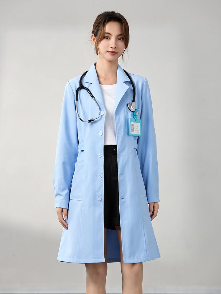 Saint Snowland Îmbrăcăminte medicală unisex: Halat Alb cu Mâneci Lungi și Scurte, Protecție Muncă Albastru pentru Utilizare Spitalicească și de Laborator