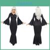 Plus Halloween Midnight Horror Vampire Skeleton Costume Long Fancy Dress Outfit For Spooky Events