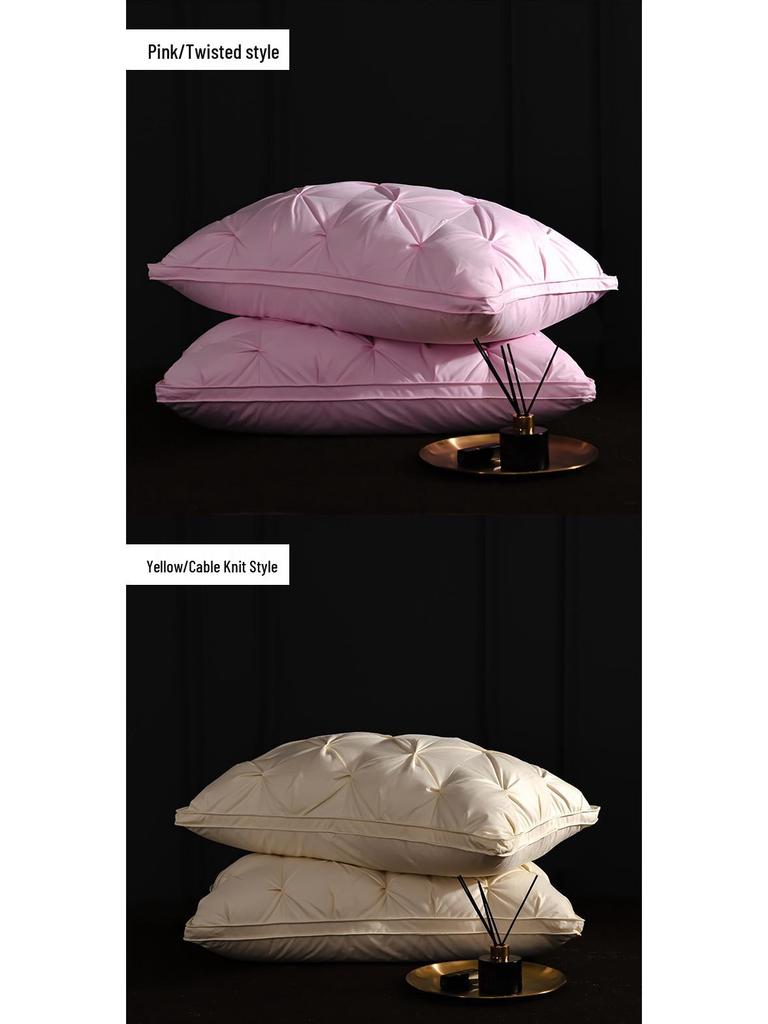Luxury Goose Down Pillow with Cotton Cover for Neck Support