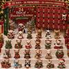 French Bulldog Advent Calendar Calendar 24-Day Christmas Countdown Acrylic Ornament Collectible Frenchie Puppy Figurines Figurine Hanging Decor for