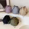 New Large Capacity Drawstring Bucket Bag Shoulder Bag Simple Women Tote Bag Cell Phone Purse Versatile Reusable Crossbody Bags