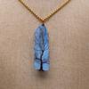Natural Stone Necklace Synthetic Exquisite Blue Clearing Irregular Necklace Pendant For Women Birthday Gift Chain 60 CM