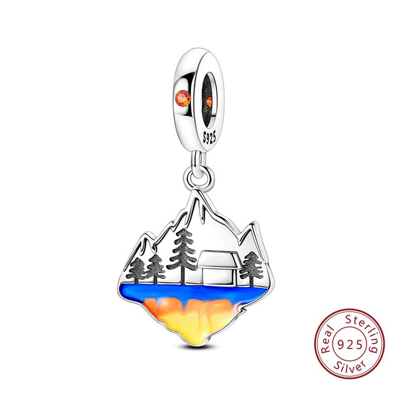 

Fit Original Copper Charms Beads Sunshine Mountain Travel Souvenirs Charms Fine Diy Jewelry Graduation Trip Gifts