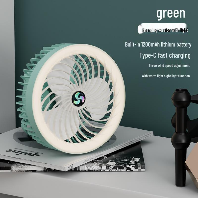 Portable USB Ceiling & Desktop Tripod Fan with LED Light for Outdoor Camping Direct Plug