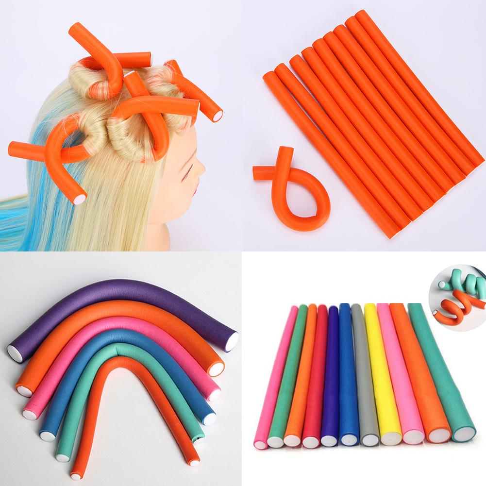 10pcs Universal Rod Stick Curling Iron Tool Rubber Curler Salon Home Hairdressing Tools