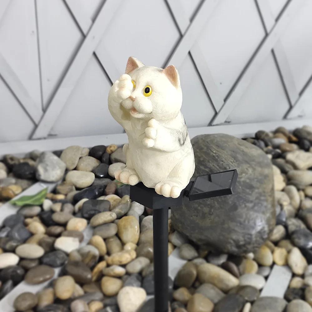 New LED Solar Lawn Light Resin Landscape Courtyard Park Atmosphere Decoration Light Emitting Outdoor Cat Ground Plug-in Light