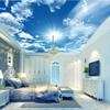 Blauer Himmel Weiße Wolken Decken Tapete Wohnzimmer Schlafzimmer 3D Himmel Tapete Decken Wandbild