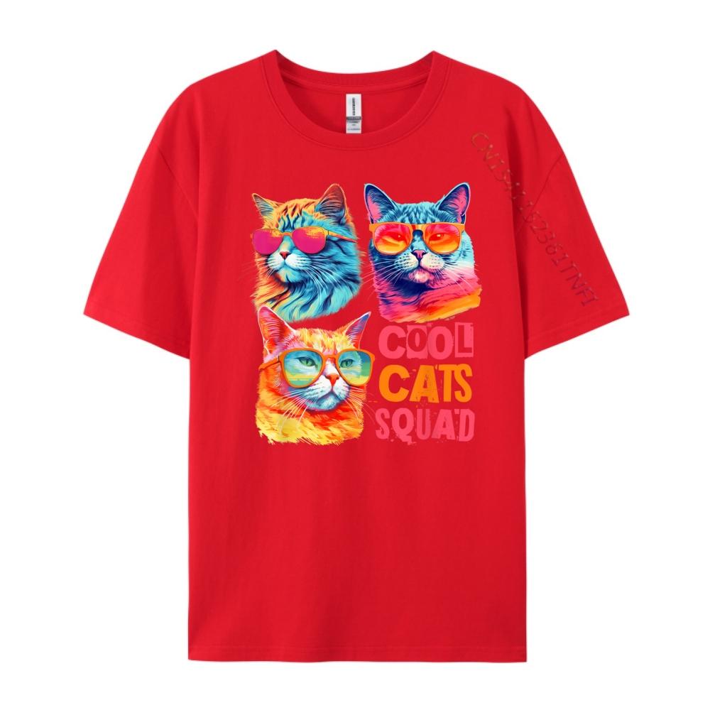 Cool Cats Squad Sunglasses Pastel Cat Lovers Cute Cat New T Shirt Camiseta Masculina S