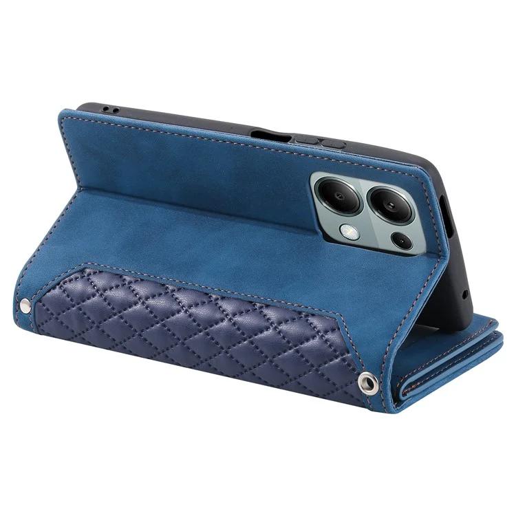 For Xiaomi Redmi Note 13 Pro 4G / Poco M6 Pro 4G Case Rhombus Leather Zipper Pocket Phone Cover