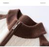 Half-Zip Color-Block Cashmere Women's Knit Sweater - Loose, Slimming, Soft, and Skin-Friendly Fashion Sweater