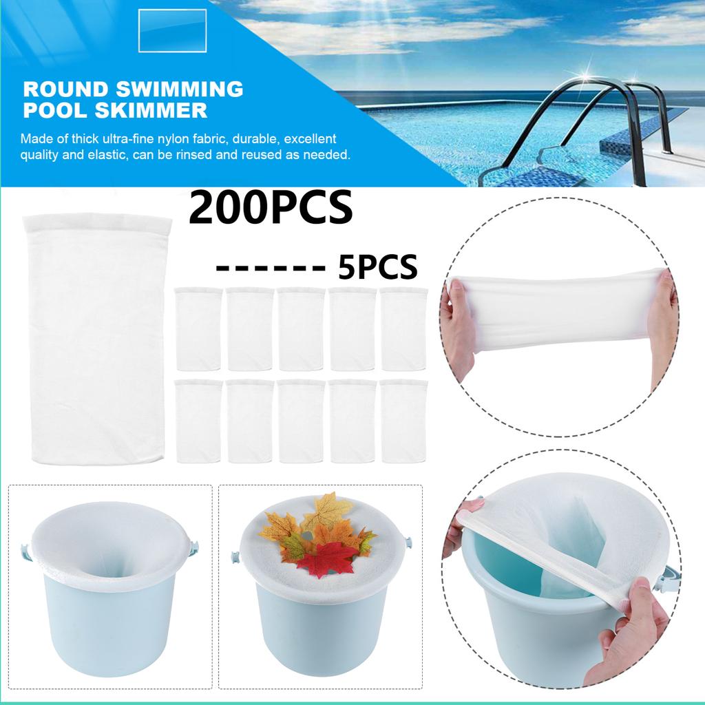 5-200PCS Pool Skimmer Socks Cleans Debris and Leaves Reusable Baskets Filters Net Saver for Swimming Pool Pond Inground Spa Club