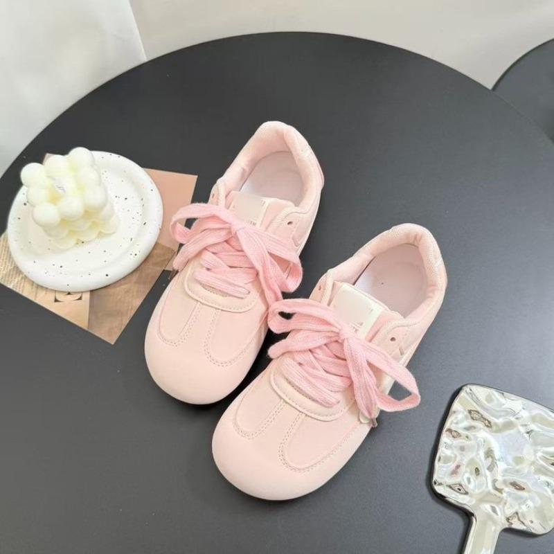 Rundkopf flacher Boden retro rosa Damen Herbst neue lässige vielseitige Sport-Pendelschuhe
