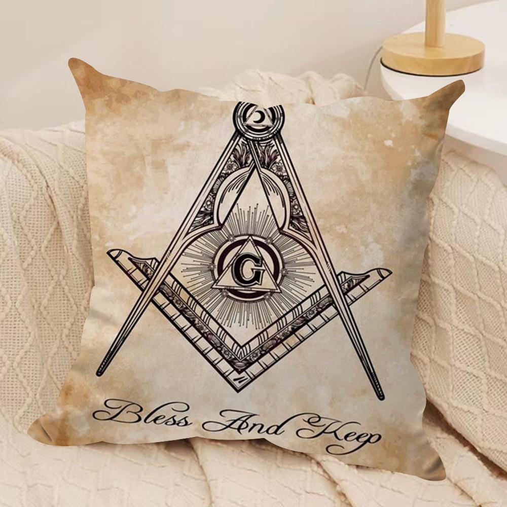 FFreemason Painting Cushion Cover Soft Plush Fabric DoubleSided Printed Sofa Cushion Cover for All Seasons Home Decor Gift