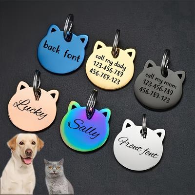 1pc Customizable Pet ID Tag, Zinc Alloy, Engraved Name & Phone Number, Durable Dog & Cat Tag for Identification