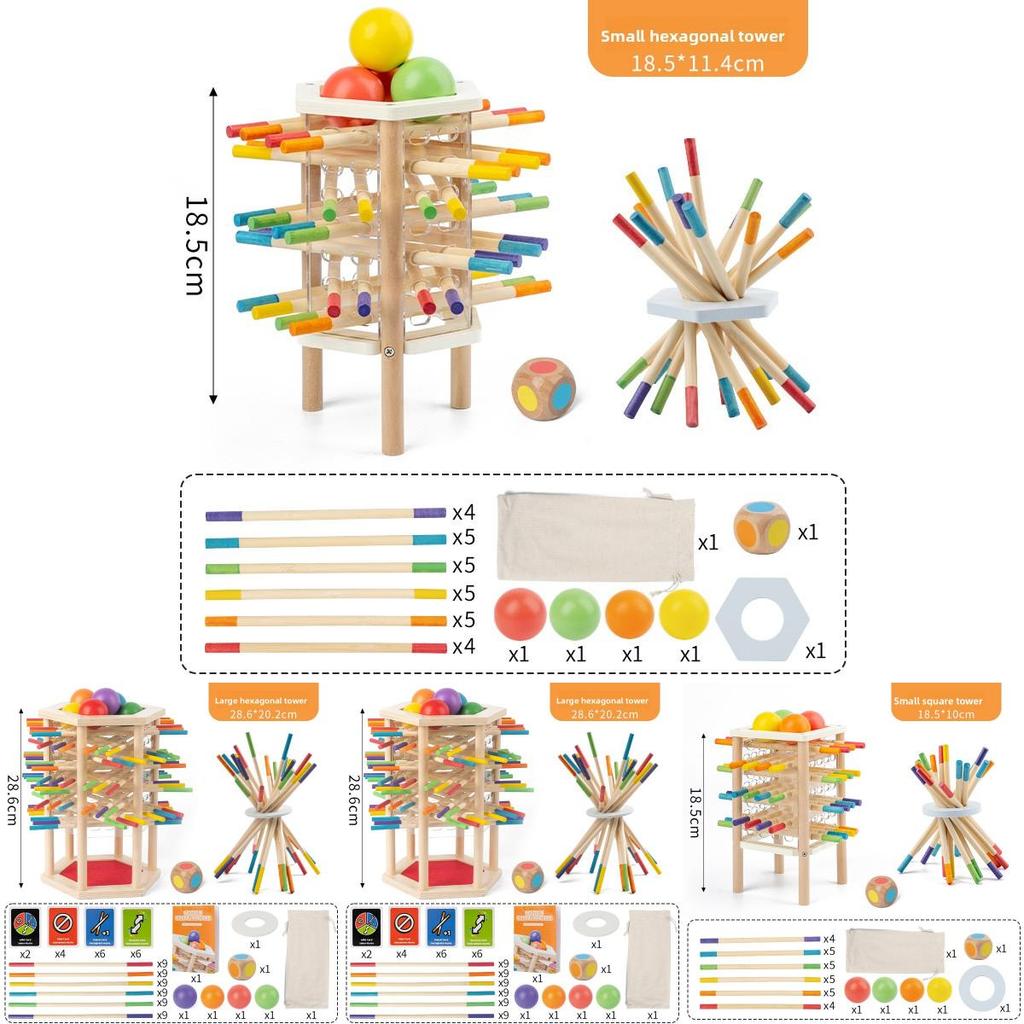 Baby Holzspielzeug Puzzle Turm Balance Spiel für Kleinkinder Lernen und Stapeln
