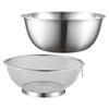 Strainer Colander Stainless Steel Drain Basket Kitchen Basin Rice Washing Artifact Fruit Bowl Food Household Golden Fine Mesh