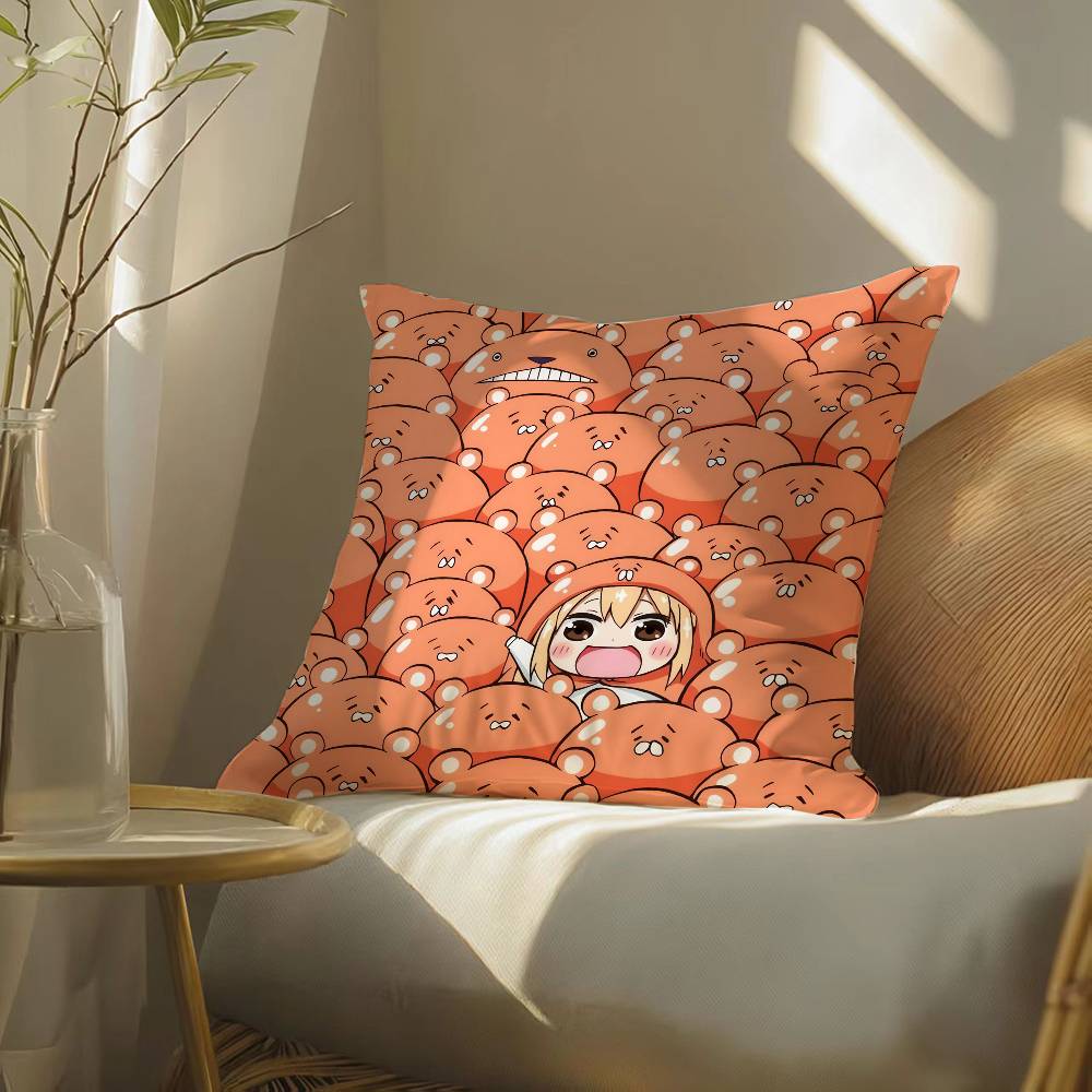Funny Cute Anime Himouto! Umaru-chan-H Pillow Case Silky Elegant Comfort Sofa Bed  Invisible Zipper Beach Pillowcase