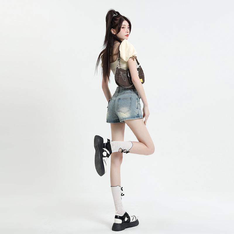 Denim Mini Skirt Women Summer High Waisted Slim A-line Skirt Shorts Female Streetwear Vintage Y2K Casual Simple Blue