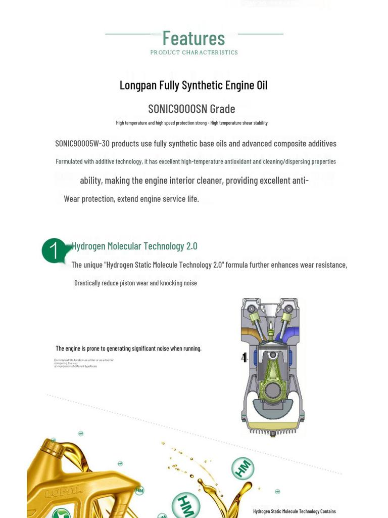 Longpan SONIC9000 SN 5W30 Fully Synthetic Gasoline Engine Oil 4L - Suitable for Other Inquiries