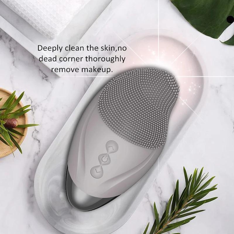 Facial Cleansing Electric Cleansing Brush Ultrasonic Silicone Facial Cleanser Deep Pore Cleansing Facial Skin Massager Cleaning