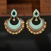 RSAMD Ethnic Retro Green Jhumka Earrings For Women Indian Jewelry Pearl Tassel Earring-Green