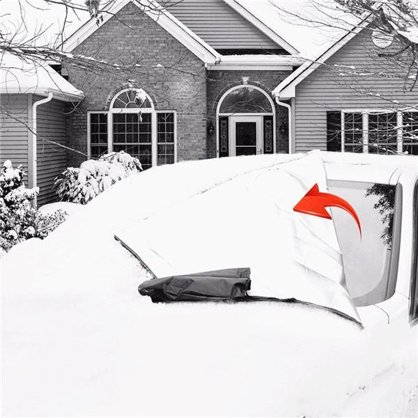 Copertura Parabrezza Auto Antigelo E Neve - Protezione Invernale Universale Con Fissaggio Per Specchietti E Ruote - Taglia XL, Nero