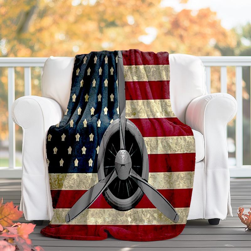 1pc flag pattern blanket, all season lightweight home office outdoor nap multifunctional blanket