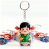 Keychain Pendant God of Wealth Charm Acrylic Double-Sided Clear National Keychain Lucky Yuanbao Decoration