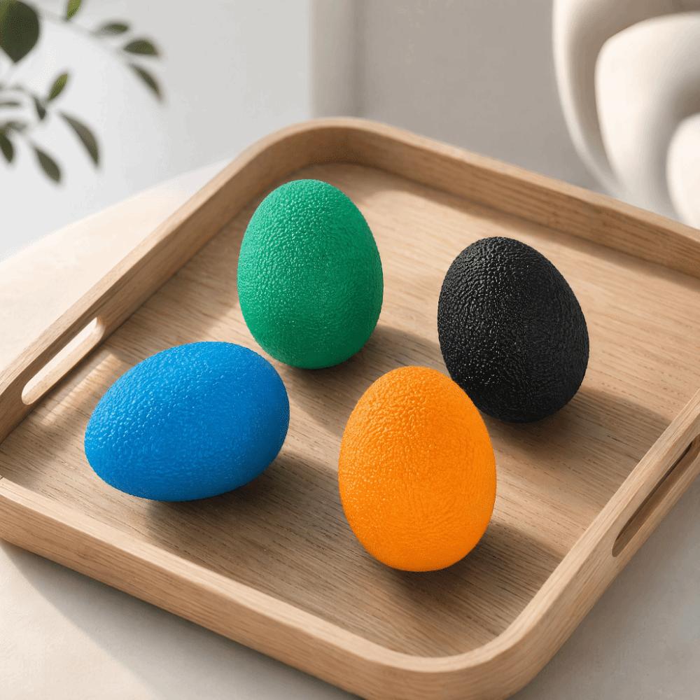 4pcs Oval Egg-Like Shape Hand Grip Strengthener Ball Hand Strengthening Ball  Wrist Workout 4PCS
