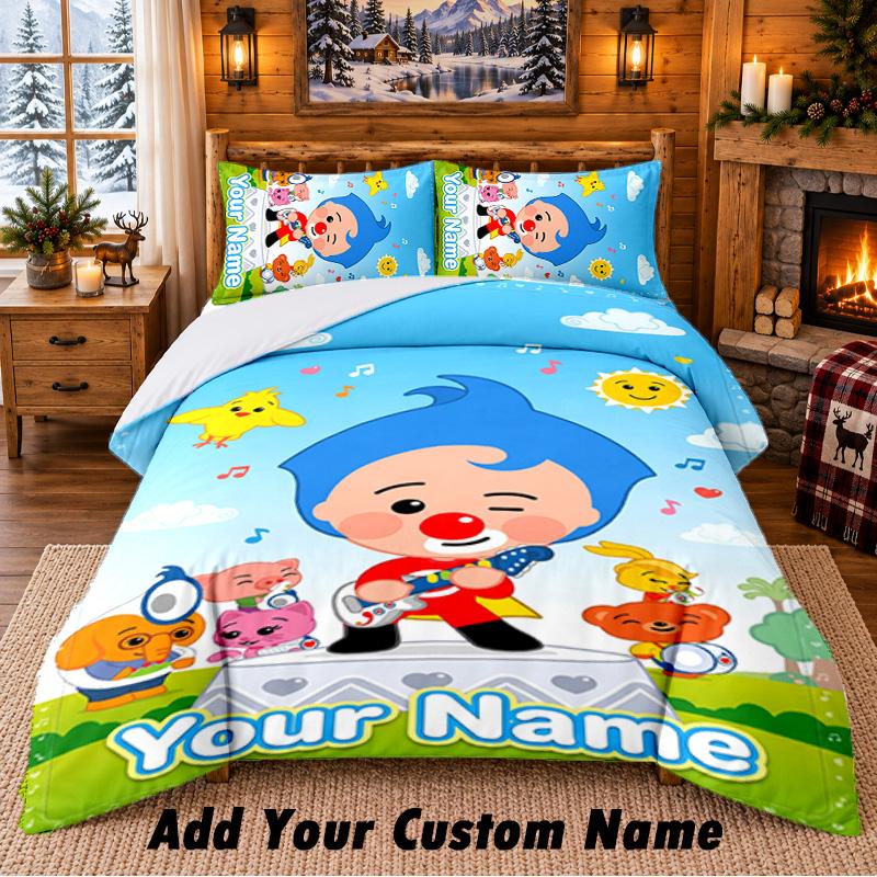 El Payaso Plim Plim Custom Name 3Pcs Bedding Set 1 Bed Sheet 2 Pillowcases Bedroom Home Decor
