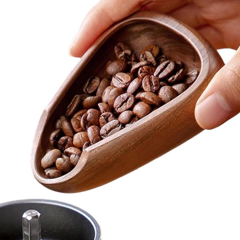 Walnut Coffee Weighing Bean Plate Anti-static Spray Coffee Powder Connecting Bean Plate Tea Spoon Shovel Weighing and Packing