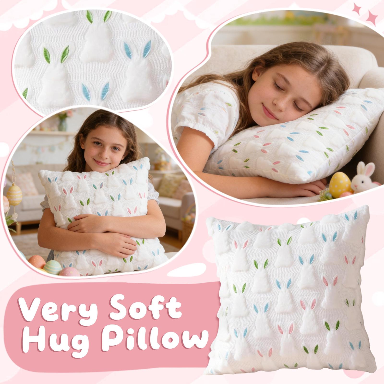 

45cm Easter Pillowcase, Cute And Soft Plush Bunny Pillow, Spring Home DeCor, Suitable For Sofa, Living Room, And Bedroom. One Size білий