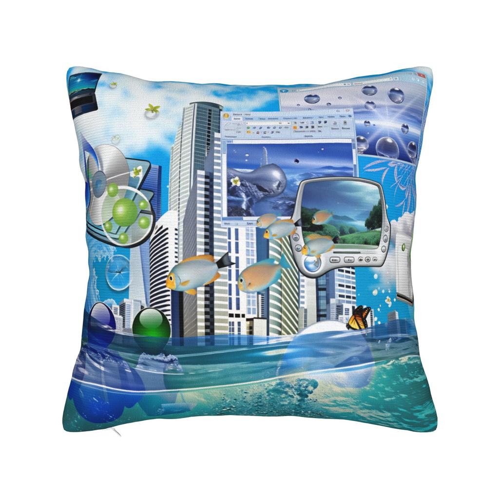 Frutiger Aero Ästhetik Kissenbezug Vintage Kissenbezug für Couch Sofa Schlafzimmer Weiche Kissenbezüge Geschenkidee