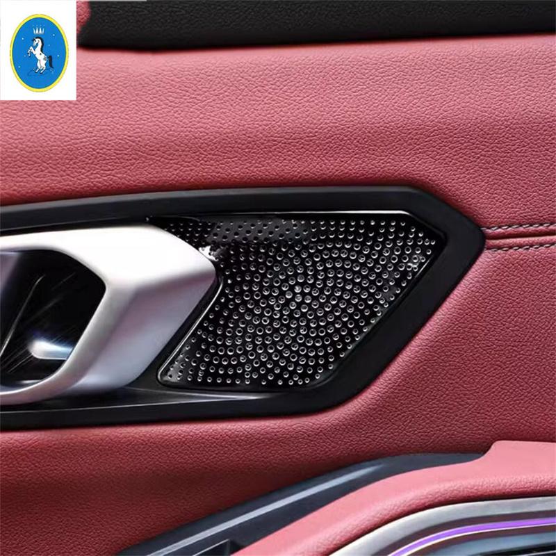 For BMW 3 Series G20  - 2024 Stainless Steel Car Inner Door Handle Bowl Audio Stereo Tweeter Speaker Cover Trim Accessories