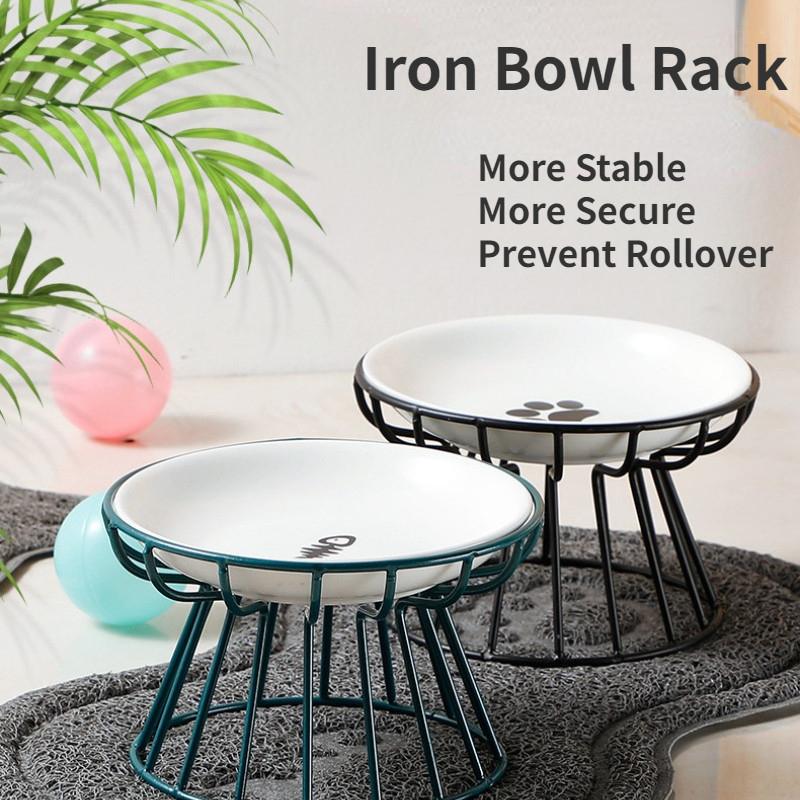 Nordic Style High Foot Pet Bowl Cartoon Neck Protection Anti Overturning Cat Dog Bowl Food Bowl