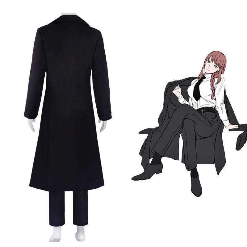 Chainsaw Man Makima Cosplay Costume Long Trench Coat Set Demon Hunter Cosplay Halloween Costume