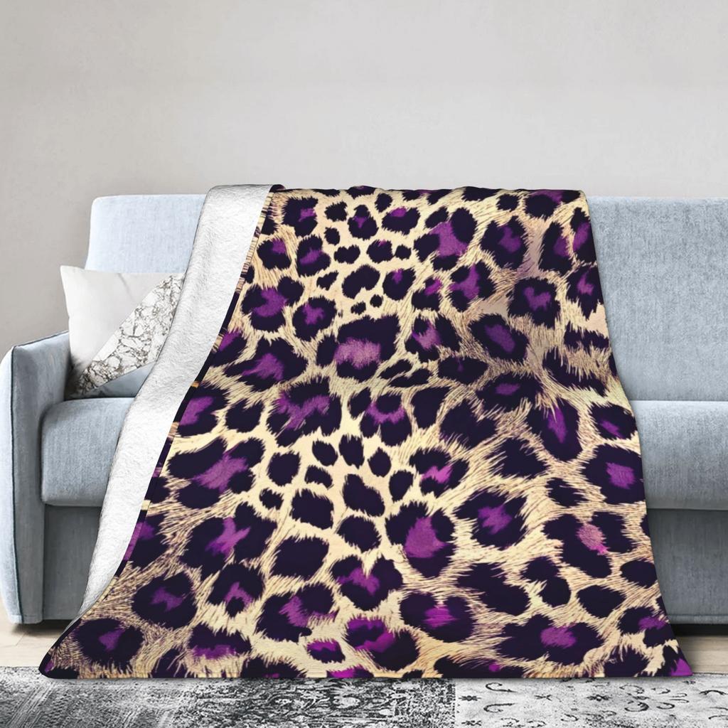 Leopard Texture Blanket Quality Soft  Throw Blanket Autumn Girls Boys Couch Chair Fluffy Bedspread