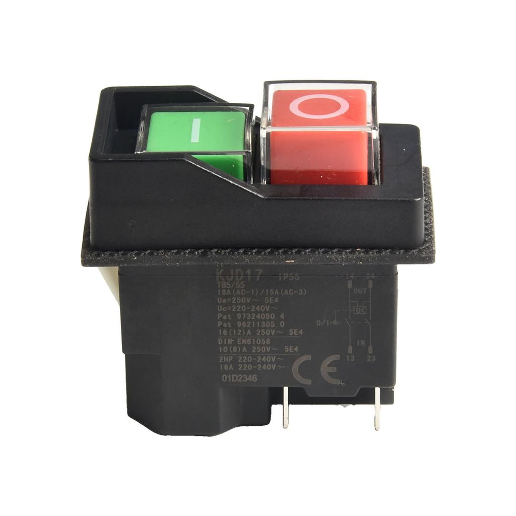 Accidental Power Failure KJD17 Electromagnetic Switch Electromagnetic Button Switch Metal + ABS Rated Voltage 220V