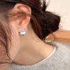 Pearl Bow Love Mosquito Coil Disc Ear Clips Without Ear Piercings Unique Temperament Niche High-end Stud Earrings Commuter Earrings