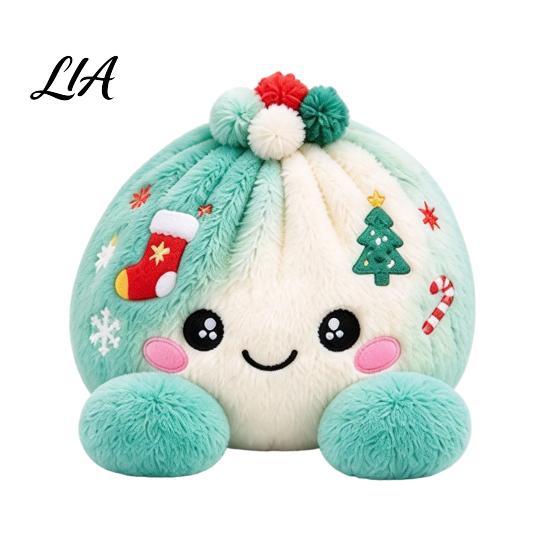 Plush Dumpling with Legs Stress Relief Toy Steamer, Stuffed Smiling Reducing Desk Accessories Squeeze Toy, Cartoon Plushie for Kids Adults Desktop