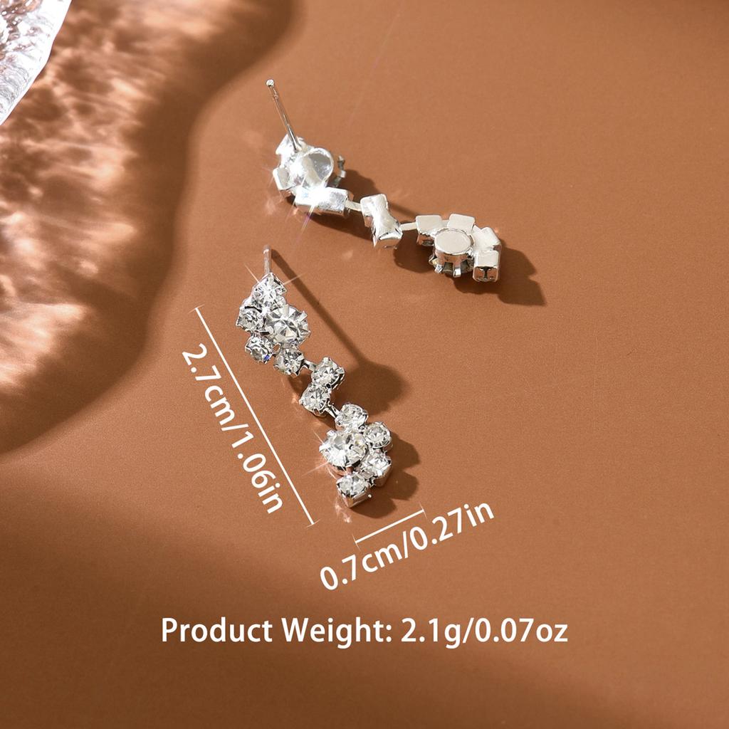 2PC Women's Fashionable Earrings and Zircon Are Suitable for Dates, Parties, Festivals, and Gifts