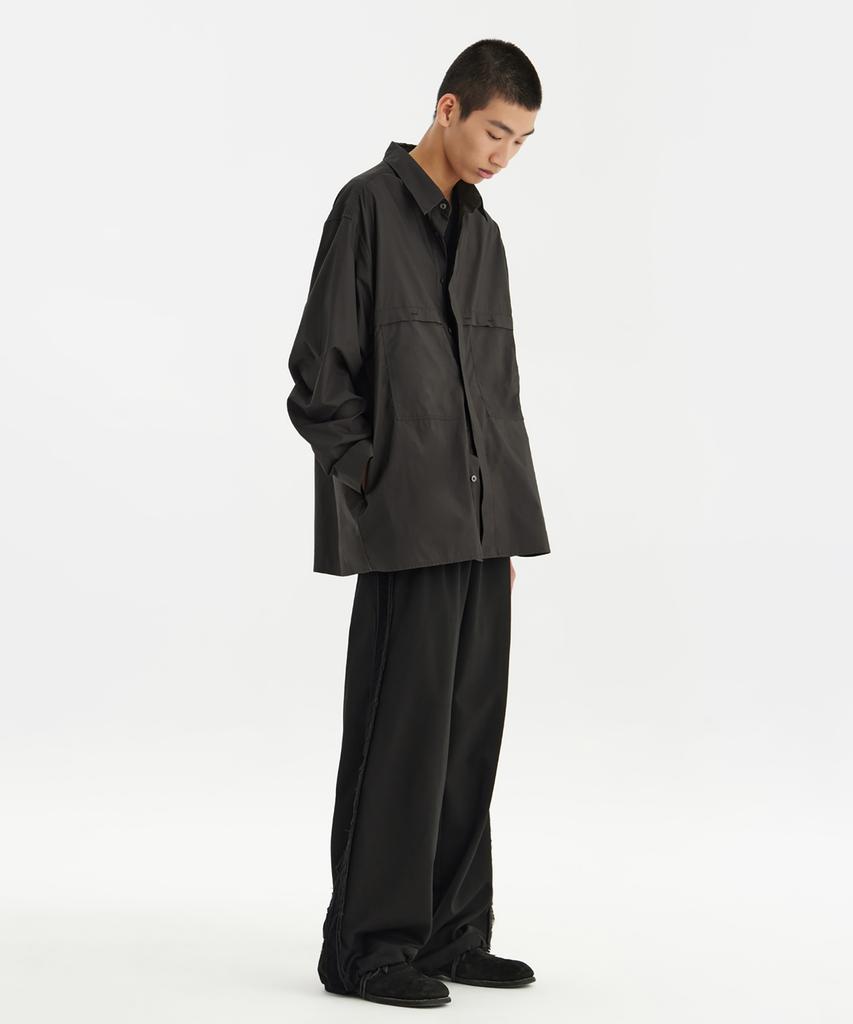 YOUTH Detachable Hooded Shirt - Charcoal Gray