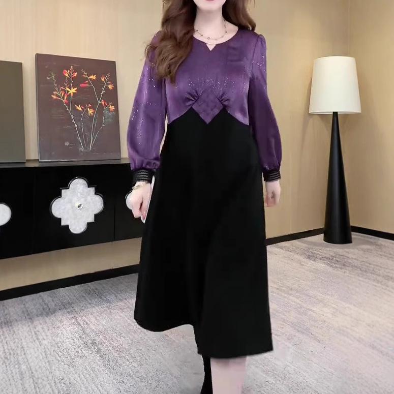 2025 Spring High-End Silk-Like Loose Plus Size Slimming Dress for Women