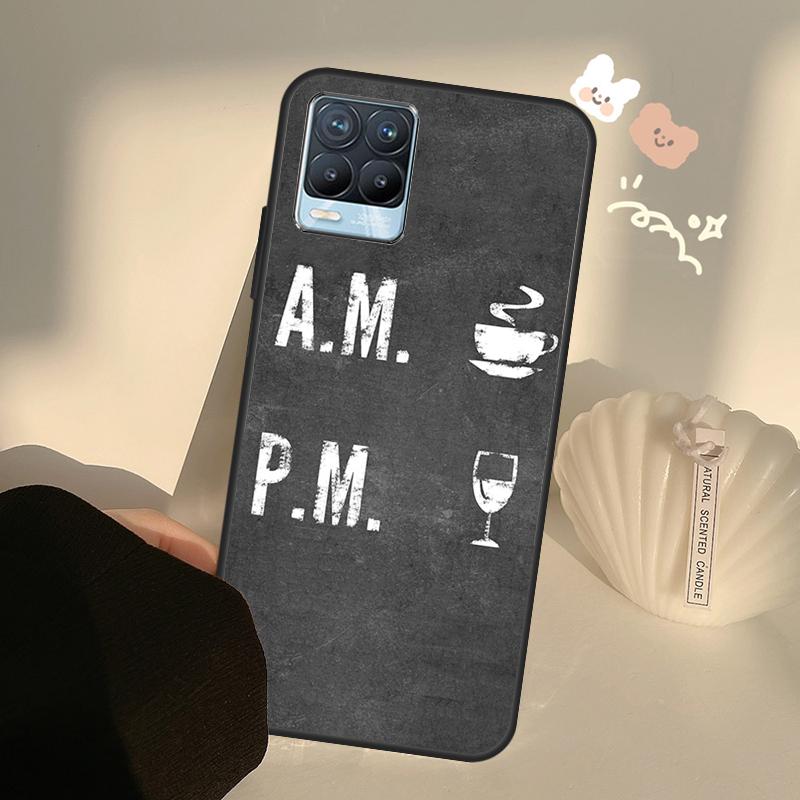 Coffee Wine Cup Case For Realme GT7 Pro GT6 C65 C67 C61 C53 C55 C51 C25 C63 C71 C75 11 12 13 14 15 Pro Plus