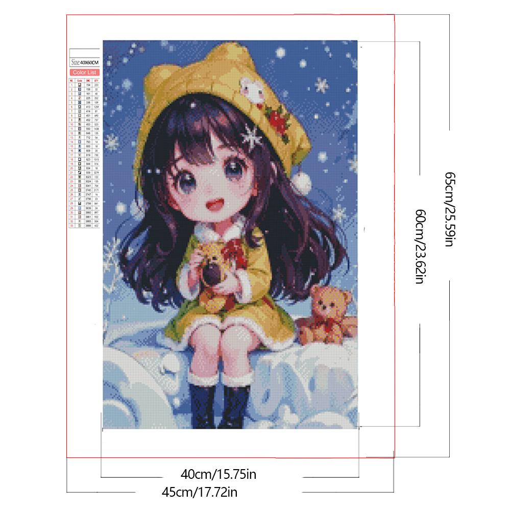 5D DIY Full Square Drill Diamond Painting Girl Kit Home Decor Art 45x65cm