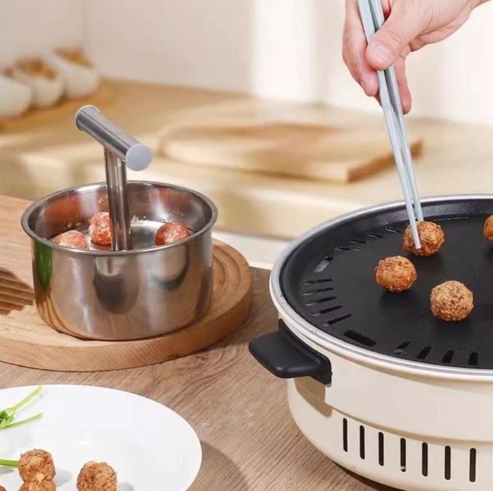 Home Stainless Steel Meatball Press Creative Manual Meatball Maker for Home Use Makes Multiple Meatballs At Once