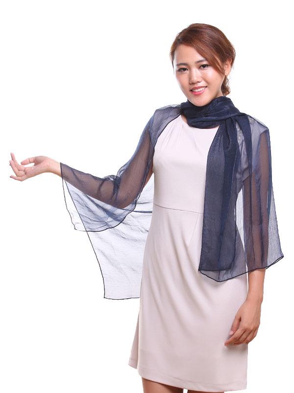 Women's 180cm Rectangular Silk Scarf with Glittered Design